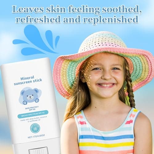 Kids Sun Cream Stick, SPF 50 Baby Sun Cream, Mineral Sunscreen Stick, Lightweight Water-Resistant Roll on Sunscreen for Delicate Sensitive Skin, Non-greasy Face Moisturiser, UVA & UVB Protection — view 6