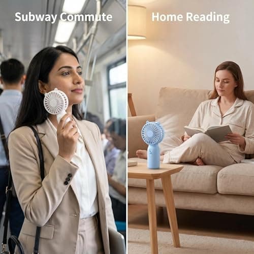 dididudi 4Pack Portable Handheld Fan, Mini Personal Fan with Cute Bear Ears, Lightweight Pocket Fan for Travel, Office, Outdoor,Commute,Makeup 4 Colours Available — view 5