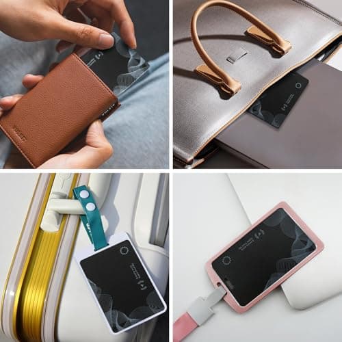 Wallet Tracker Card with Wireless Charging, Rechargeable Slim Item Finder Works with Apple Find My, IP68 Waterproof Bluetooth Locator Tag for Wallets, Passports, Luggage, and Keys — view 4
