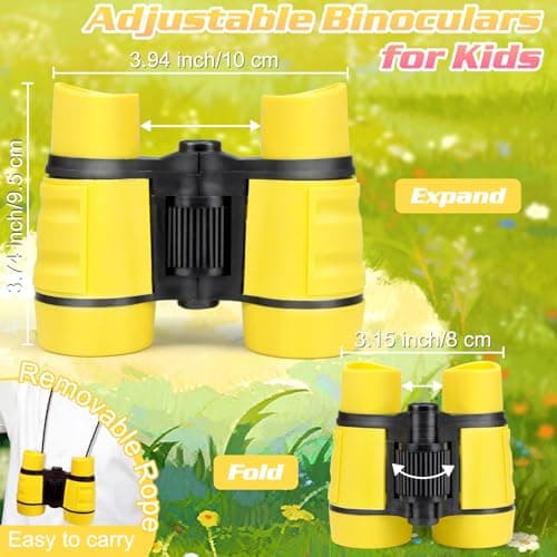 Toy Binoculars Kids Binoculars for 3-8 Year Old 4x30 High Resolution ChildrenBinoculars for Age 4 5 6 7 KidsBinocular Outdoor Toys for Boys Girls Birthday Present Gifts Age 3+ (YELLOW) — view 3