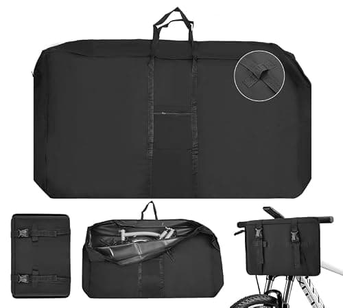 800D Heavy-Duty Bike Travel Bag for Airplane - Bike Transport Bag with 3 Buckles, Reinforced Webbing & Inner Compartments for 26-29 Inch Mountain & Road Bikes