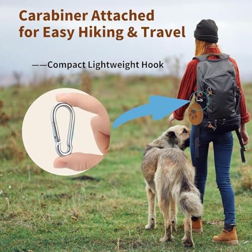 Collapsible Dog Bowls, 2-in-1 Silicone Pet Food and Water Bowl with Carabiner, Portable Double Compartment Dish for Travel, Camping, Hiking Puppy Essentials — view 6