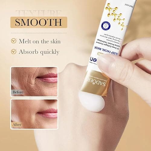 Sadoer Collagen Anti Aging Sleep Facial Mask with 10 Times More Collagen Content Active Protein Technology - 20 pcs — view 4