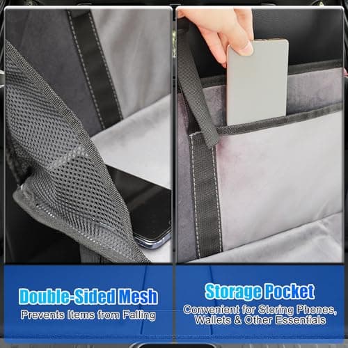 WODHMIEY Car Backseat Extension, Foldable Flannel Mattress Extension with Storage Pockets, Portable Camping and Sleeping Panel, Easy to Install, Adjustable Fit for SUVs, MPVs &Compact Vehicles Black — view 5