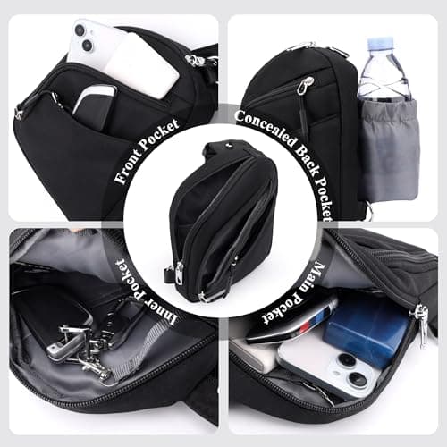 BIRDDIE Shoulder Bag for Women and Men, Anti-Theft RFID Crossbody Sling Bag — view 3