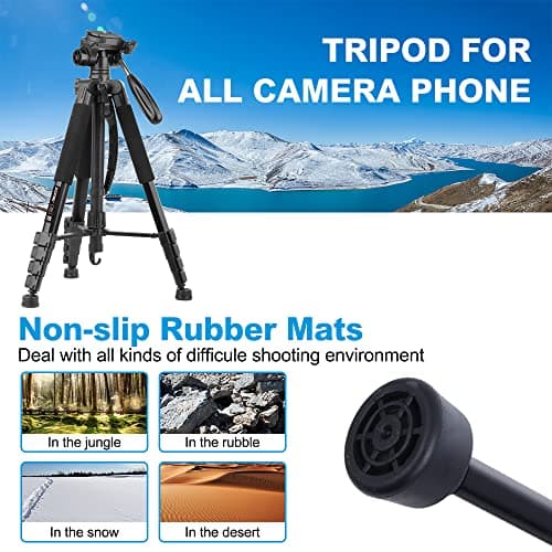 ZOMEI 188cm/74" Aluminum Extra-high Lightweight Travel Camera Tripod Black — view 6