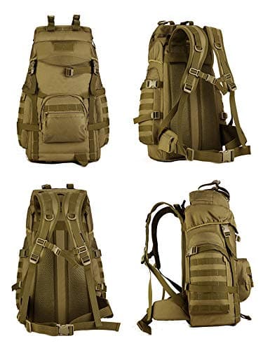 YUHAN Tactical Backpack, 60L Hiking Backpack Military Army Combat Rucksack MOLLE Trekking Rucksack Trekking Backpack Green — view 2