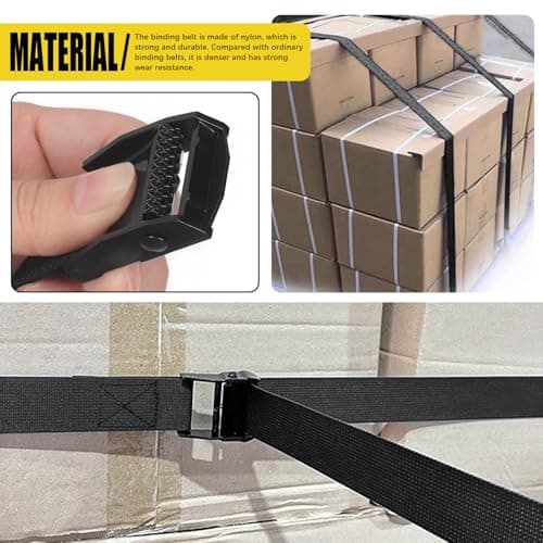 Mardatt 2 Sets 1" x 48" Battery Tie Down Strap, Safety Tie Down Strap Large Hold Down Strap Lashing Strap with Cam Buckle, Stainless Steel Bracket and SS Screws for Boats, Luggage Belt, Cars — view 5