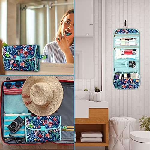 FINPAC Portable Toiletry Travel Wash Bag, Large Hanging Makeup Organiser — view 6