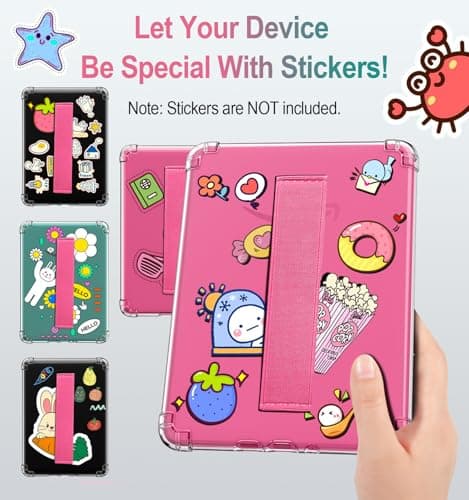 MoKo Case for 7" Kindle Paperwhite 12th Gen 2024 with Hand Strap, Magenta — view 3