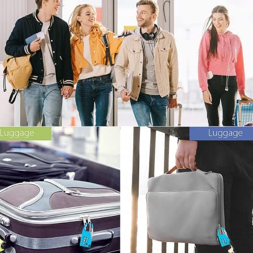 Luggage Locks, [4 Pack] 3-Digit Security Suitcase Locks,Small Padlocks Luggage Locks Padlocks with Outdoor Travel Luggage Suitcase Baggage School Gym Lockers Laptop Bag — view 6