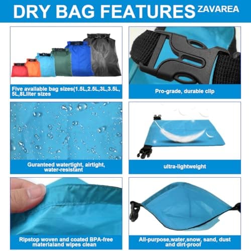 LICQIC Waterproof Dry Bag, Drybag Canoe Bag, 1 Pcs Sky Blue, 3 Litre — view 4