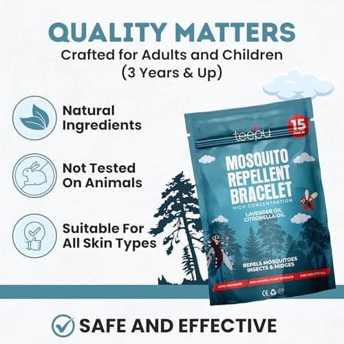 Mosquito Repellent Bracelet 15 Pack, Mosquito Bands 350 Hours Insect Repellent Protection, Deet-Free, Natural Insect Repellent Bracelet for Adults & Kids — view 2