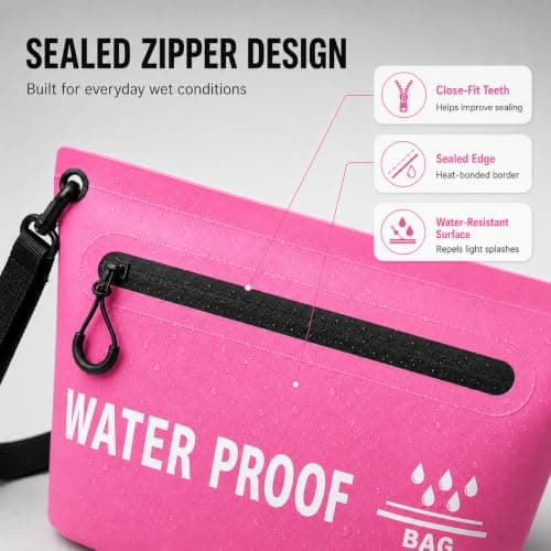 AURALIN Waterproof Dry Bag 4 L Rose PVC Airtight Zip Shoulder Strap — view 5