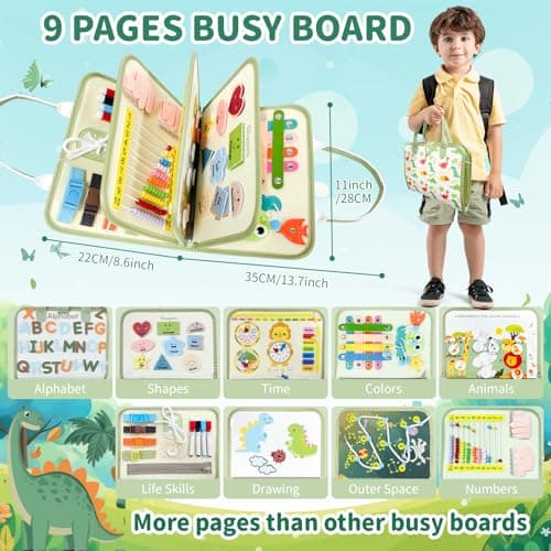 Busy Board, Busy Book for Toddlers, Montessori Toys, Toddler Travel Toys — view 2