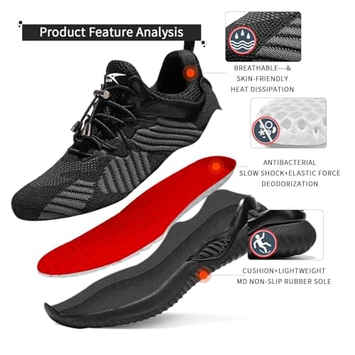Elaphurus Kids Trainers Mesh Running Shoes Casual Sneaker Lighweight Athletic Shoes for Boys Girls ,BlackAll Black, 5 UK — view 2