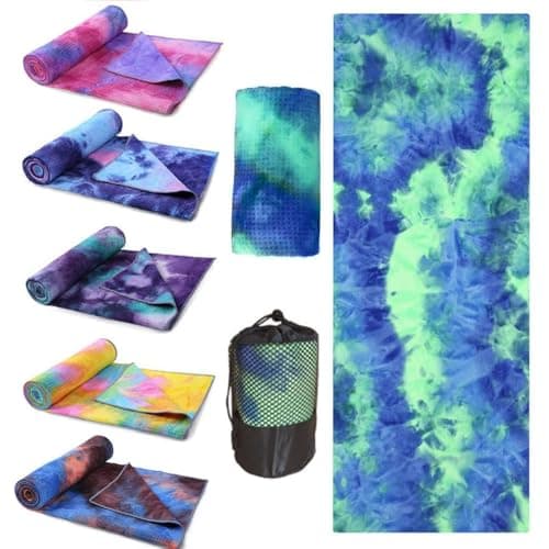 Oaygat Yoga Mat Towel Non Slip Hot Yoga Towel with Grip Dots 24" x72" Yoga Blanket Super Soft Sweat Absorbent Microfiber Cloth Yoga Mat Towel with Mesh Carry Bag for Pilates Bikram Gym Workout