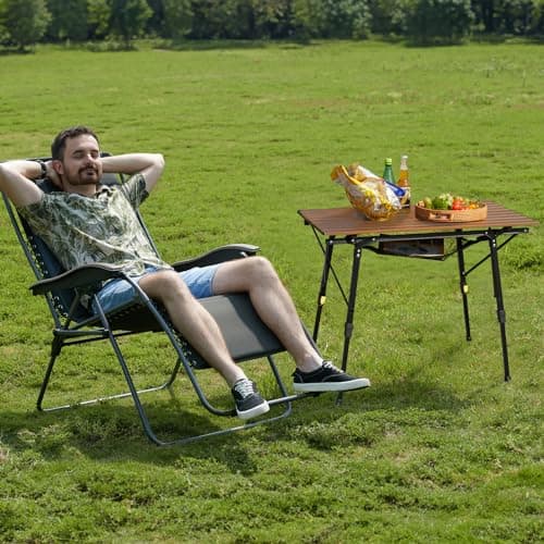Portal Camping Tables That Fold up 90×53cm Picnic Table Folding Portable with Height Adjustable Legs Collapsible 3ft Aluminium Rollup Outdoor Lightweight Foldable for Beach Fishing Garden BBQ — view 2