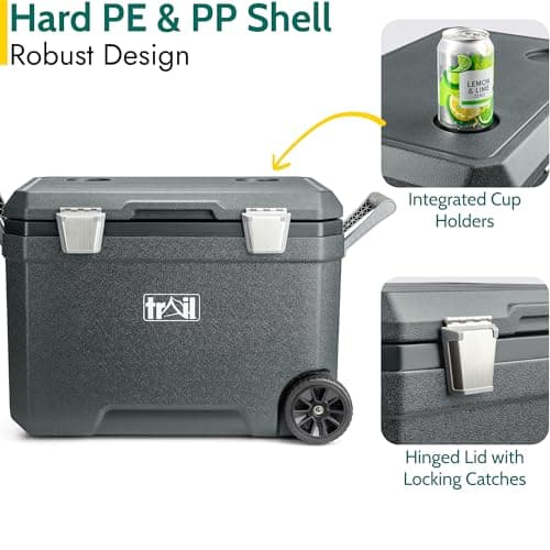 Trail Large 45L Cool Box on Wheels, Dark Grey — view 4