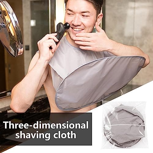 Beard Trimmer Catcher - Beard Shaving Apron 3D Stereoscopic Design | Shaving Bib | Facial Hair Catcher | Trimming Hair Cutting Cape For Men, Husband, Father's Day For Men To Travel And Bathroom — view 3