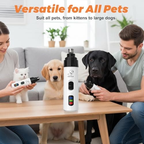 Dog Nail Grinders – Cordless Electric Pet Nail Trimmer, Silent USB Rechargeable Dog Claw Grinder with Diamond Bit, Low-Noise Nails Clippers & File Trimmer for Dogs & Cats, Home & Travel Grooming — view 6