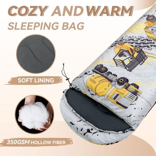 Lightweight Kids Sleeping Bag for Camping, Child Sleeping Bag with Pillow — view 4