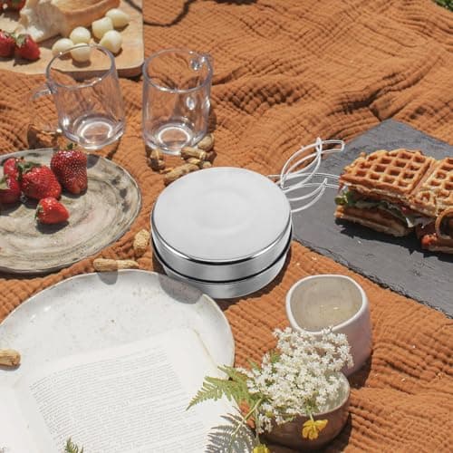 Stainless Steel Camping Pot with Lid, Folding Handle for Hiking — view 4