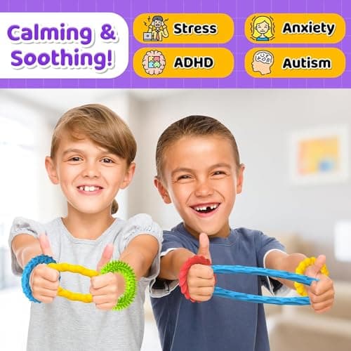 Sensory Fidget Toys for Kids: 4 Pack Textured Fidget Bracelet — view 5