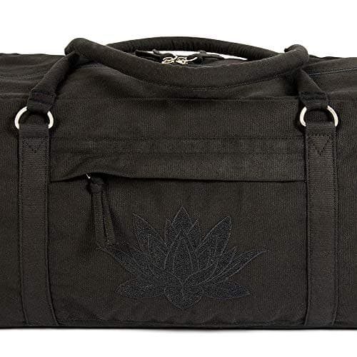 Yoga Studio Yoga Kit Bag | YKK Full Zipp Fastening Carrier Equipment Bag | Cotton Yoga & Pilates Unisex Mat Bag with Storage Pocket Compartments for Mats & Accessories | Fits Most Mat Sizes - Black — view 3