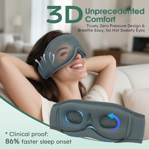 LC-dolida Bluetooth Sleep Eye Mask Headphones,15H Battery & Total Blackout — view 3