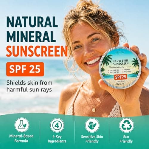Natural Sunscreen SPF25 for Face & Body, Mineral Sunscreen SPF25, 80g — view 2