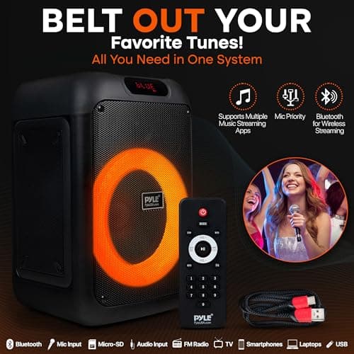 Pyle Portable Wireless PA Speaker with Bag, Bluetooth Party, TWS, 100W — view 3