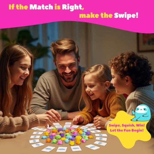 Unsurpassed Swipe the Squishie - 36 Squishies Sensory Speed Game for Kids 4–8 | Fast-Paced Family Matching Card Game | Screen-Free, Travel & Birthday Gift — view 4