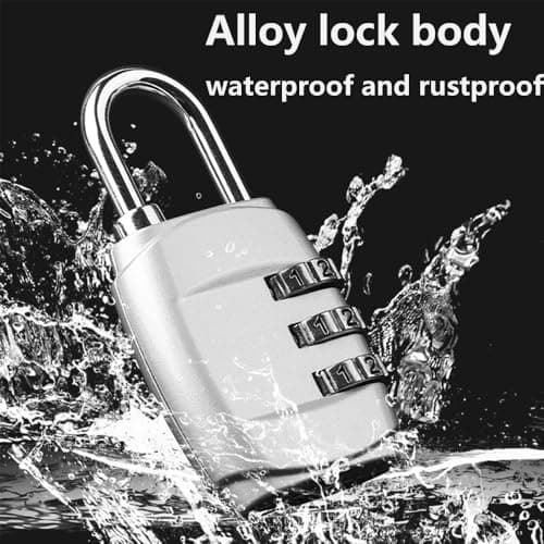 Stylish Rustproof 2pcs 3-Digit Combination Padlock for Suitcases (Black and White) — view 4