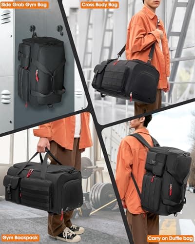 RAINSMORE Sports Gym Bag Mens Duffel Bag with Shoes & Laptop Compartment — view 6