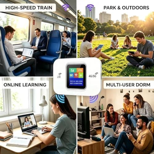 Portable 4G/5G LTE WiFi Router Portable with SIM Card Slot Wifi Travel Router.Connects up to 15 devices,3000mAh battery,plug-and-play,compact&durable.Perfect for travel,temporaryand car Wi-Fi — view 2