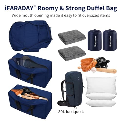 ZZY 110L Extra Large Duffle Bag Lightweight - Oversized Foldable Holdall Storage Bag for Travel, Outdoor, Camping, Sport (Navy Blue) — view 4