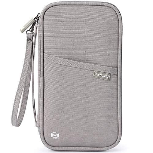 VanFn Travel Wallet Family Passport Holder RFID Blocking Travel Document Organiser Waterproof Holiday Passport Case Men Women for ID Card, Credit Cards, Flight Tickets, Money, Coins (Grey) — view 2