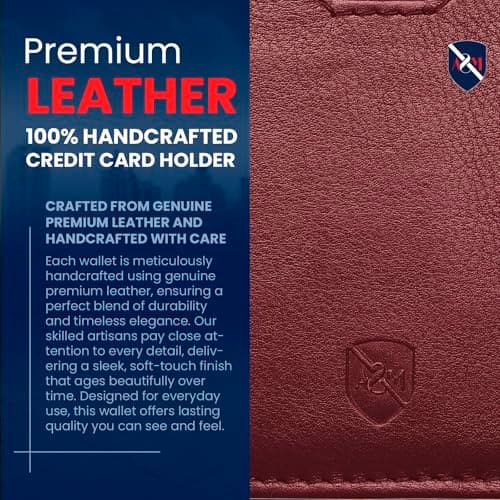 ALLEN & MATE 100% Leather Slim Minimalist Wallet for Men – RFID Blocking Credit Card Holder with Smart Strap – Holds 5 Cards – Compact Front Pocket Wallet (Maroon) — view 5