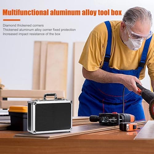 Aluminum Suitcase Storage Box | Metal Luggage Organizer | Aluminum Travel Case, Square Storage Organizer For Watches, Cosmetics, Multipurpose Tool Box For Computer Accessories, Jewelry — view 5