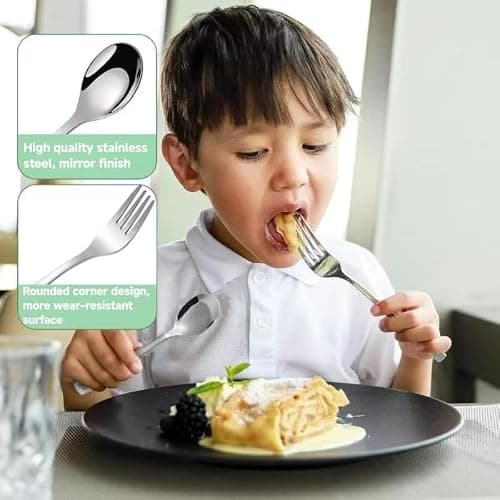QZLSAYSL Camping Cutlery Metal，Travel Knife and Fork Set，7-Piece (Beige) — view 6