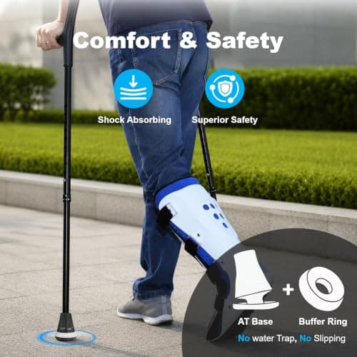 Cane Tips, 3/4 Inch All Terrain Tip for Cane & Crutch, 3/4'' Rubber Replacement Foot Pad, 0.75 Inch Cane Tips Heavy Duty, Walking Cane Tips and Crutch Tips(Pack of 2) — view 5