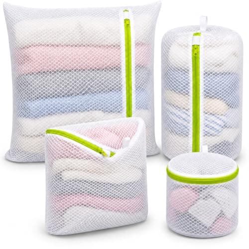 Mesh Laundry Bags with Zip 4 PacK | Reusable| Clothes Storage & Travel