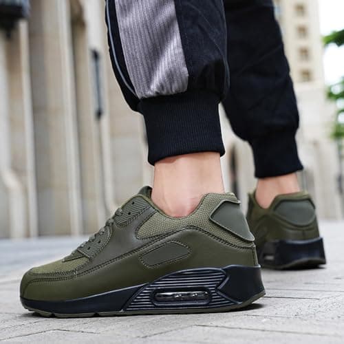 Padgene Men Women Running Shoes Sports Trainers Breathable Lightweight Sneakers Air Cushion Low Top Footwear Waking Fitness Lace up Shoes for Walking Gym Jogging Fitness Athletic Casual — view 2