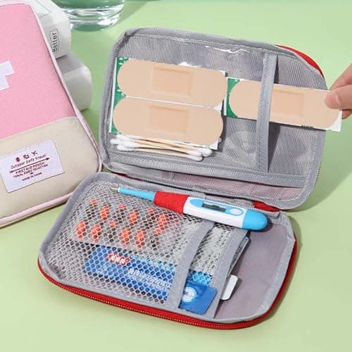Disnace Travel Medicine Bag, Portable Mini First Aid Kit, Empty First Aid kit, Medical Kits Empty Bag, Travel Mini First Aid Pouch, Medicine Storage Bag for Camping & Home First Aid Kits — view 5