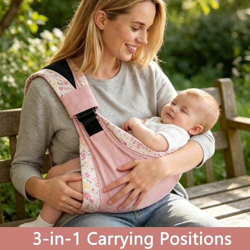 Baby Carrier for Hands-Fre, Ergonomic Sling, 3 Carry Positions, Lightweight — view 6