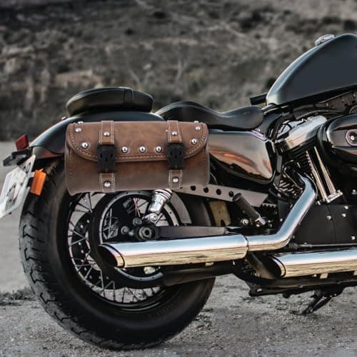 Cabilock 2sets Leather Motorbike Pouch Motorcycle Holding Bag for Motorbike Accessory Convenient Storage for Motorcycle Tail Bag for Road Trips and Daily Use — view 5