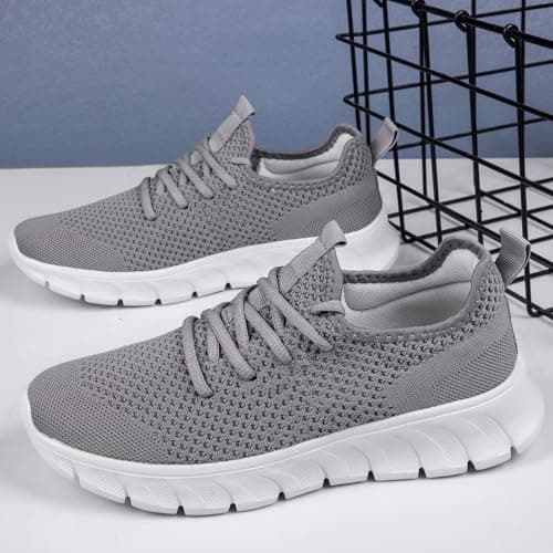 Trainers Men Women Running Shoes Slip On Gym Sports Grey Size 6 UK — view 6