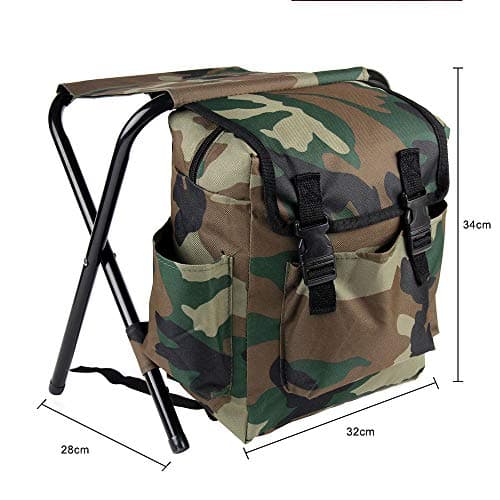 Shoze Folding Camping Chair Waterproof Fishing Tackle Bag Backpack With Stool Seat Backpacking Fishing Stool Hiking Seat Camping Gear For Outdoor Indoor Picnic Travel — view 3