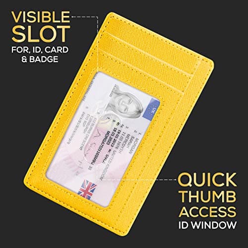 PIRNA Slim Wallet for Women | RFID Blocking Small Credit Card Holder – Thin Card Wallet with Small Money Pocket & Gift Box (Yellow) — view 6